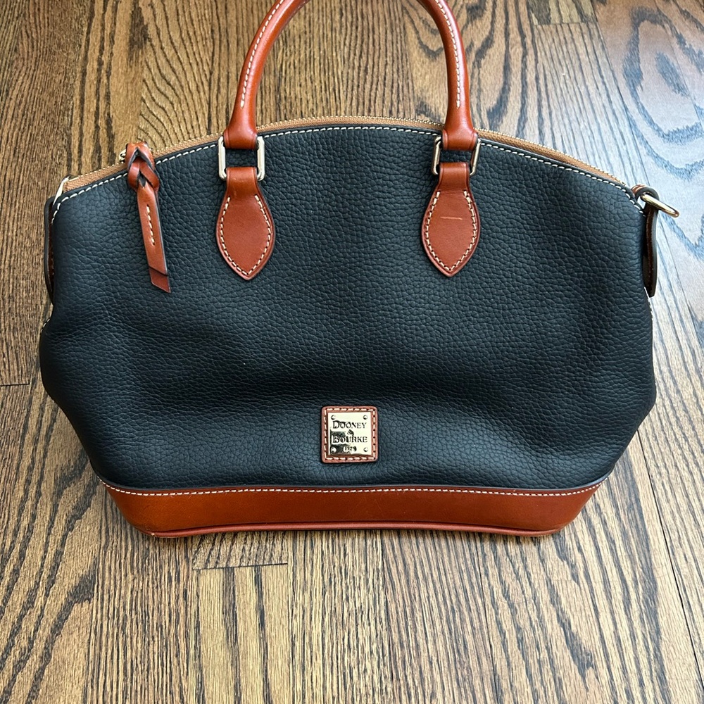 Dooney & Bourke Black and Tan Satchel
